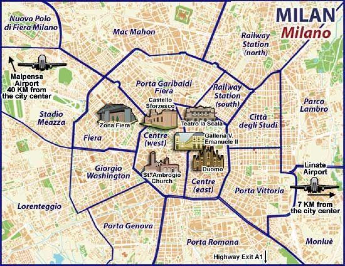 ミラノの周辺地図